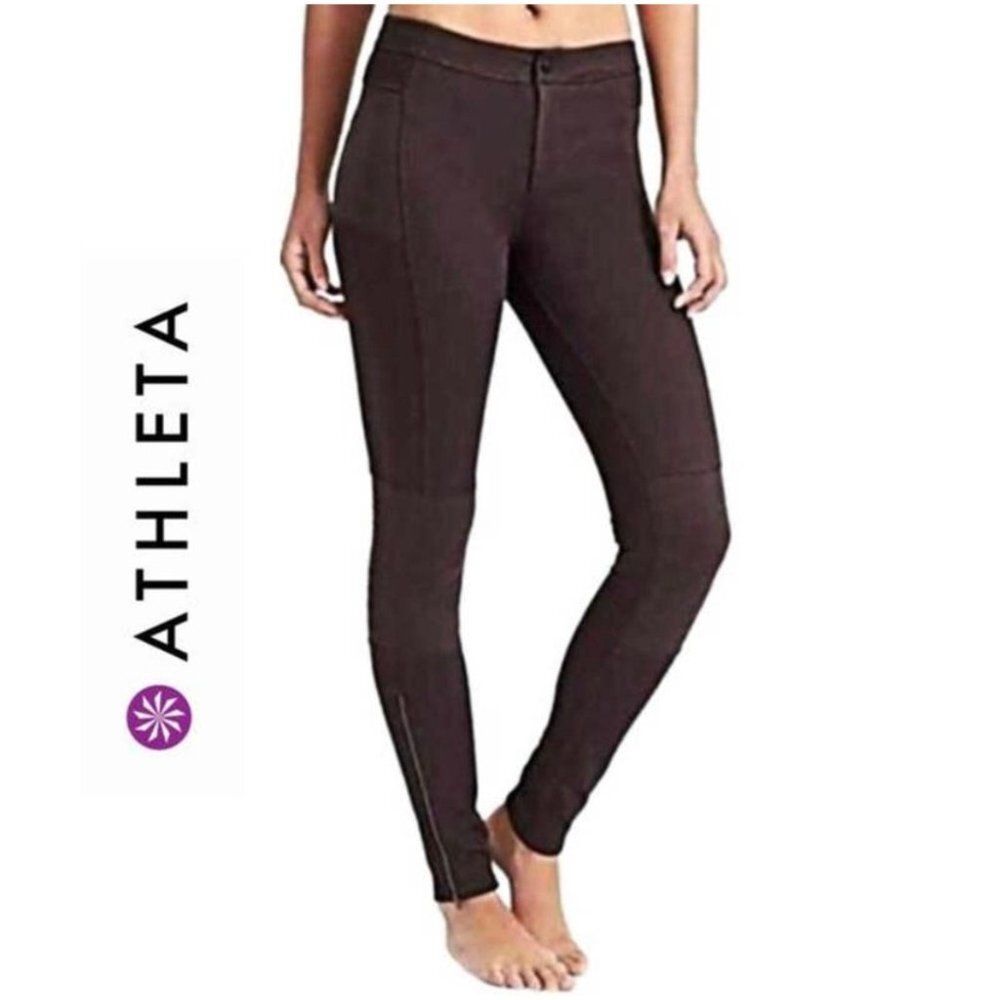 Athleta Trail setter ponte motion maroon pants athleisure hiking‎ size 6